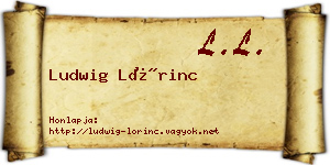 Ludwig Lőrinc névjegykártya